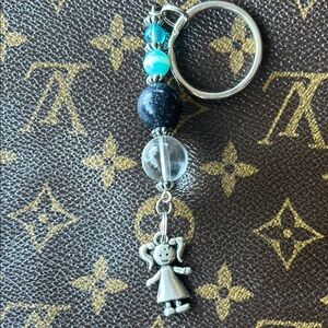 Blue and Silver Charm Keychain